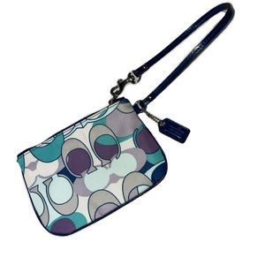 Coach Kyra Multicolor Signature C Print Small Wristlet